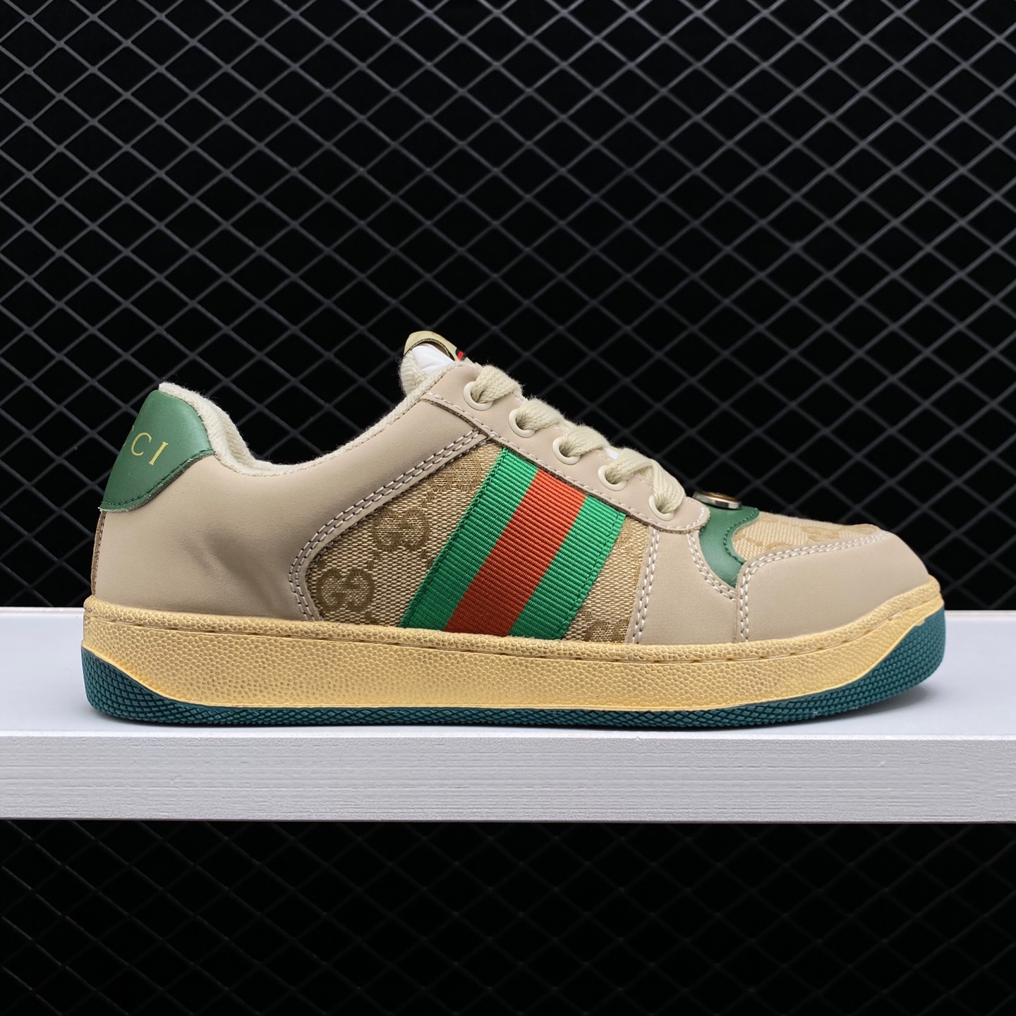 Gucci Screener Butter Leather Green Sneakers - 570443 9Y920 9666
