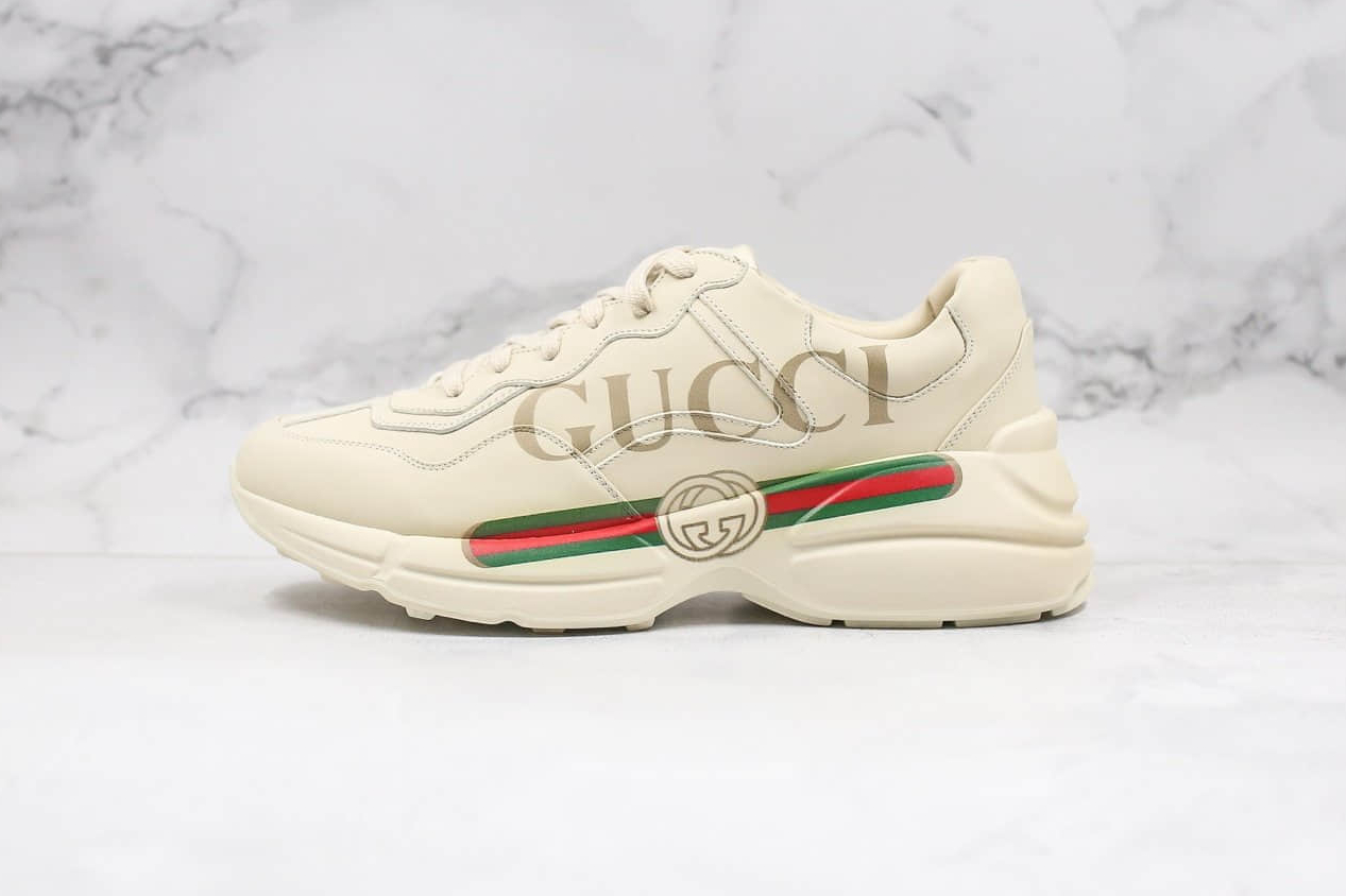 Gucci White Leather Rhyton Low Top Sneakers - Supreme Style & Quality