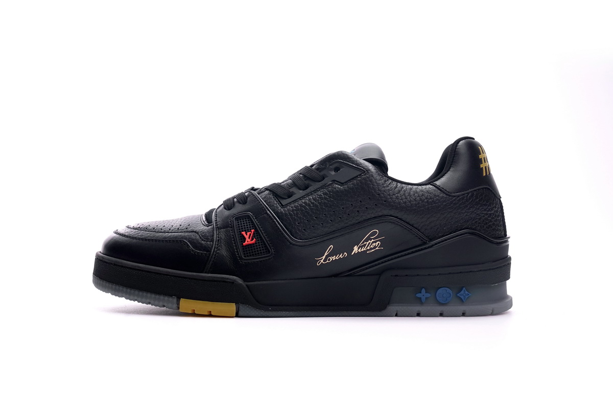 Louis Vuitton Black Litchi Trainer - Stylish and Sophisticated, FD0226