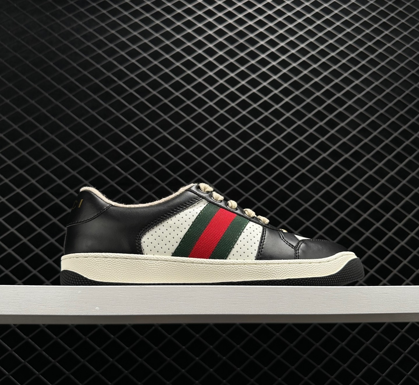 Gucci Screener Black White Green Red Web 546163 AAA4S 1061 - Authentic Luxury Sneakers