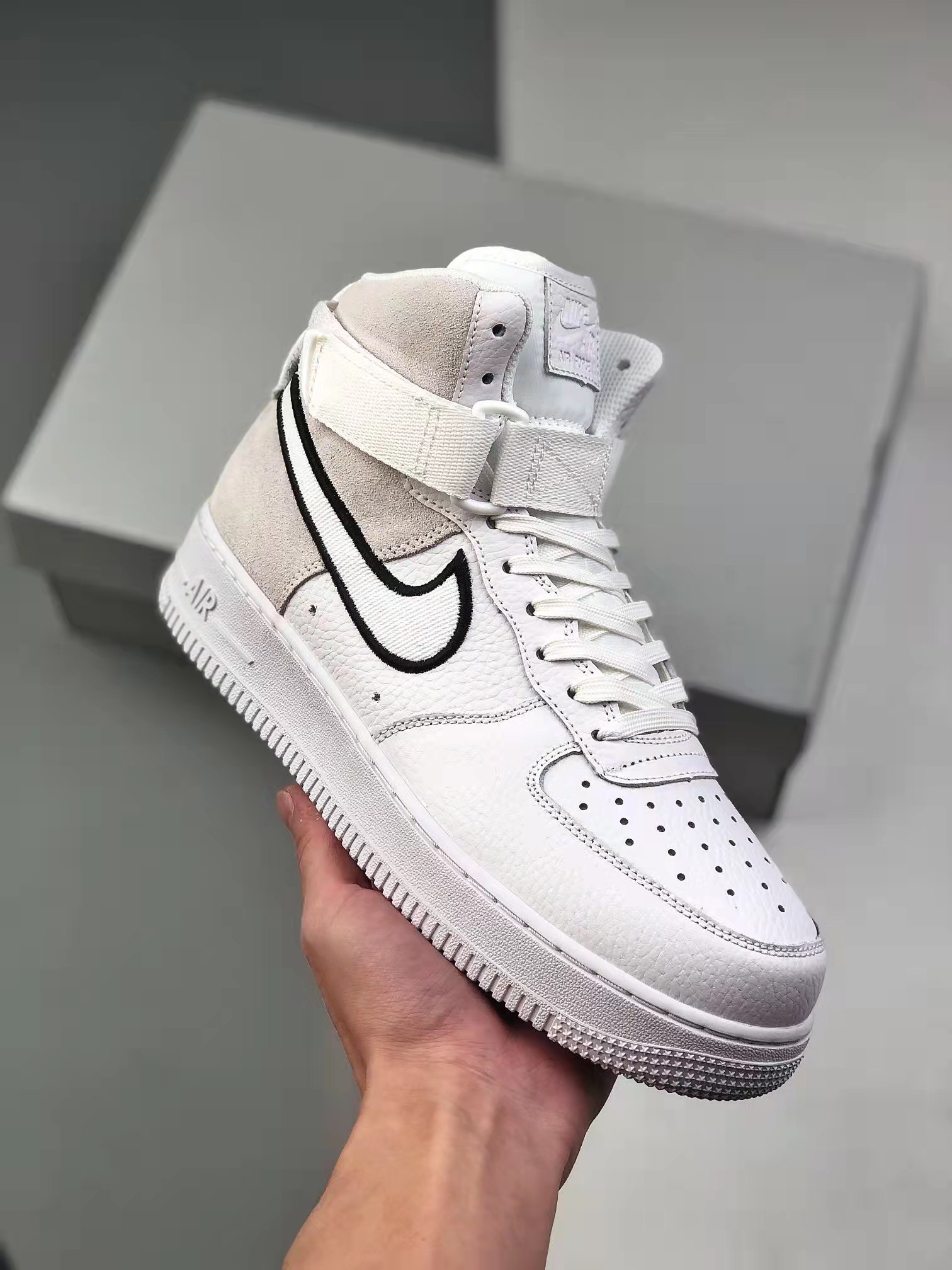 Nike Air Force 1 High White Vast Grey Black - AO2442-100 available now