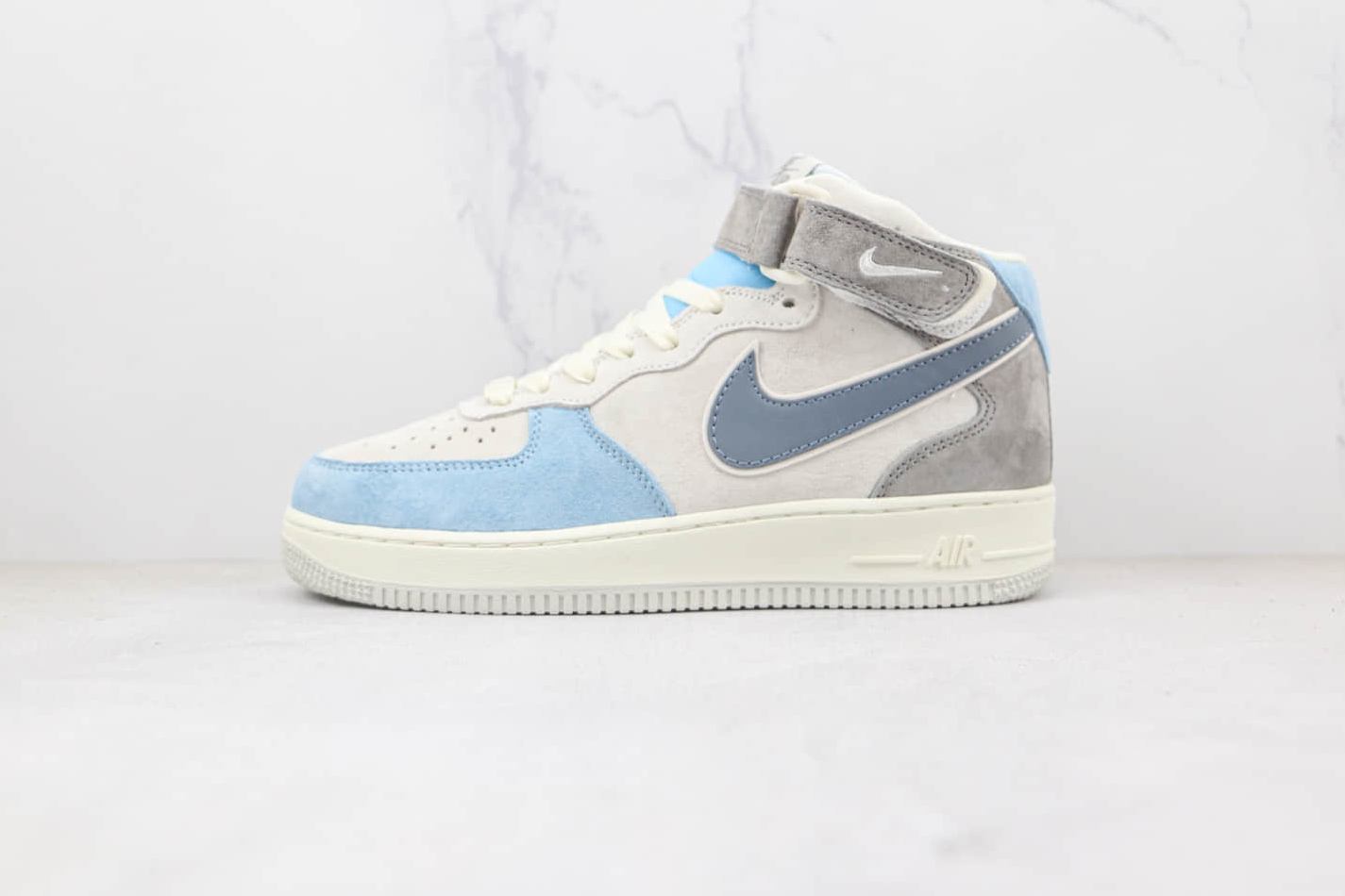 Nike Air Force 1 07 Mid Light Grey Blue White Shoes AL6896-559 - Stylish and Comfortable Sneakers for Men