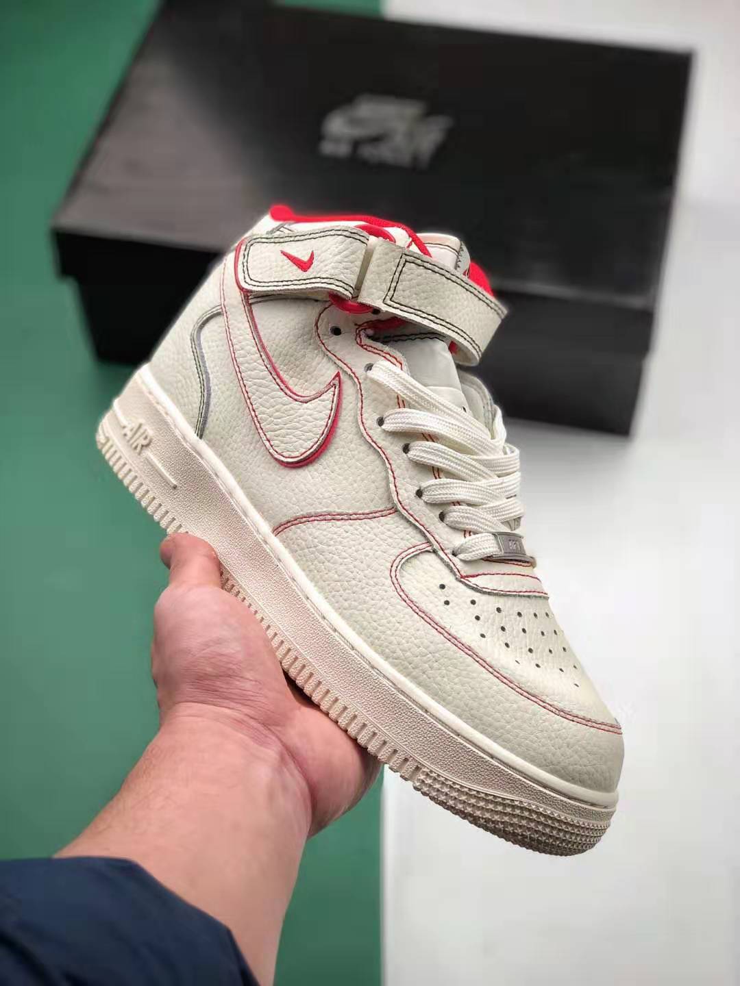 Nike Air Force 1 Mid All White Red AO2518-226: Classic Style with a Modern Twist